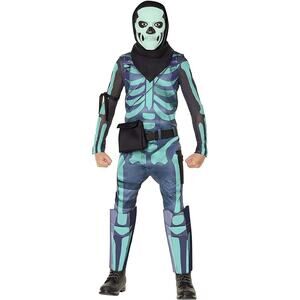 Fortnite Skull Trooper Green Glow Costume Size Medium 8-10